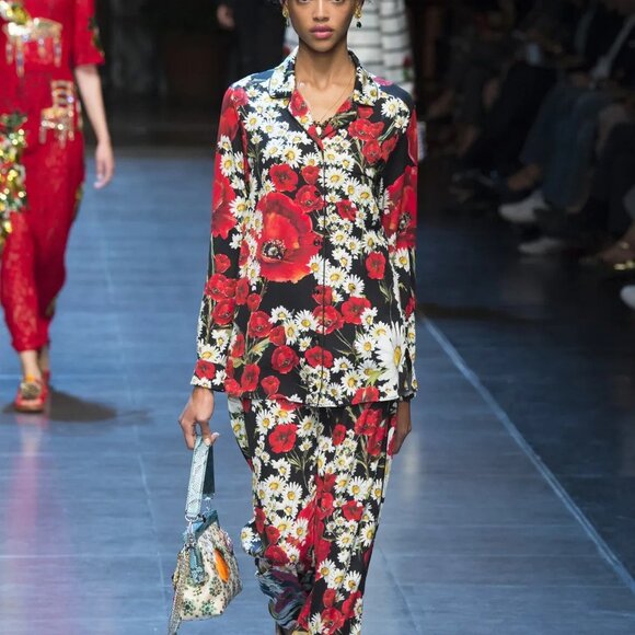 Dolce & Gabbana Daisy Poppy Print Straight Leg Pants SS 2013 Size IT 36 US 6 - Picture 3 of 14